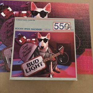Rockin' Spuds MacKenzie Party Animal Bud Light 550 Pc Jigsaw Puzzle Complete